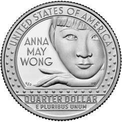 华裔女星黄柳霜将登美国25分钱硬币,成为被刻上美国硬币的首位华人女性。